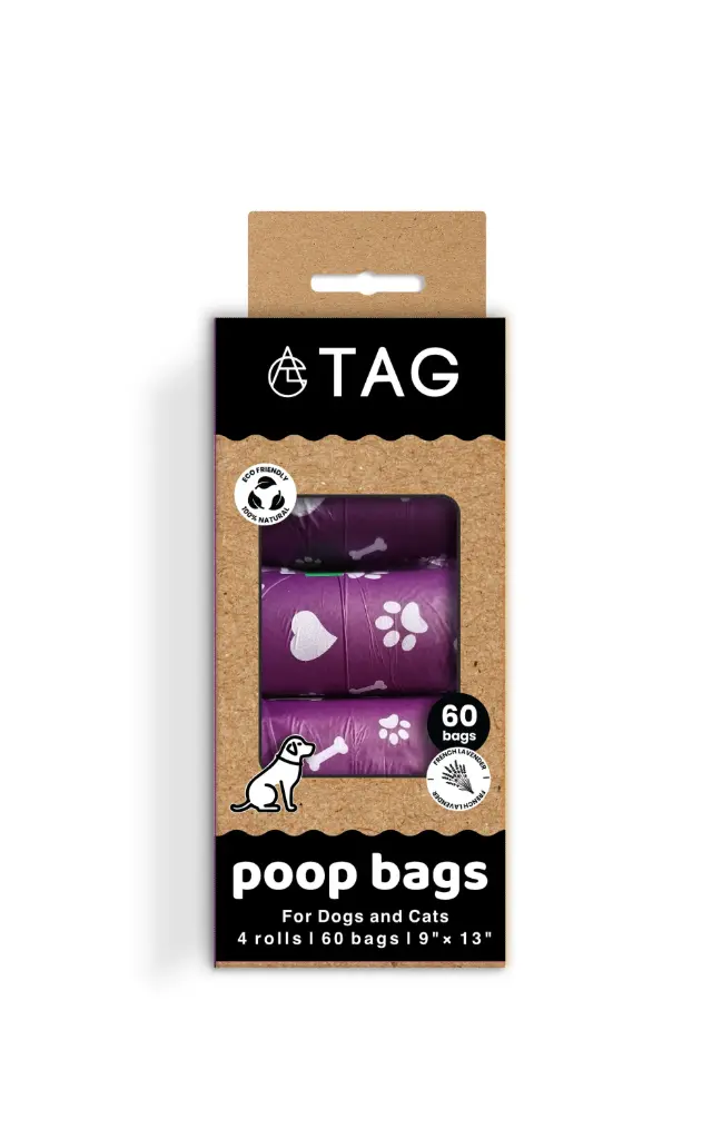 TAG Biodegradable Poop Bag Refill Pack | 4 Rolls - 60 Bags